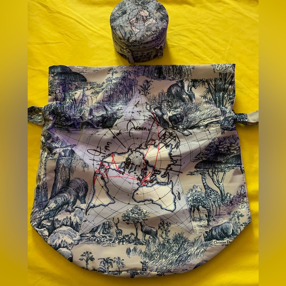 Dior Around the world drawstring pouch & jewelry box.